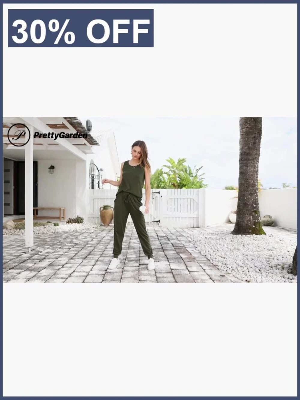 Sleeveless Tank Top and Jogger Set - Matching Lounge Wear, Medium